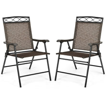 Load image into Gallery viewer, Gymax 2PCS Folding Chairs Patio Garden Outdoor w/ Steel Frame Armrest Footrest
