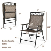 Load image into Gallery viewer, Gymax 2PCS Folding Chairs Patio Garden Outdoor w/ Steel Frame Armrest Footrest
