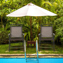 Load image into Gallery viewer, Gymax 2PCS Folding Chairs Patio Garden Outdoor w/ Steel Frame Armrest Footrest
