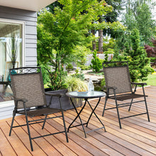 Load image into Gallery viewer, Gymax 2PCS Folding Chairs Patio Garden Outdoor w/ Steel Frame Armrest Footrest
