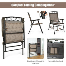 Load image into Gallery viewer, Gymax 2PCS Folding Chairs Patio Garden Outdoor w/ Steel Frame Armrest Footrest
