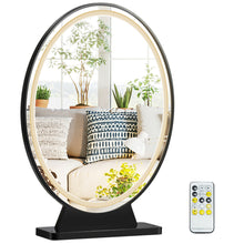 Load image into Gallery viewer, Gymax Hollywood Vanity Lighted Makeup Mirror Remote Control 4 Color Dimming Black/Gold/White
