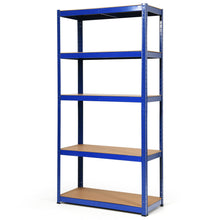 Load image into Gallery viewer, Gymax 1/2/3/4PCS 72&#39;&#39; Metal 5-Tier Garage Storage Rack Shelf Adjustable Freestanding Blue
