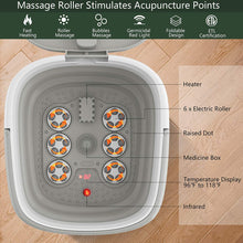 Load image into Gallery viewer, Gymax Portable Folding Foot Bath Spa Massager w/ Remote Control Timer Gray
