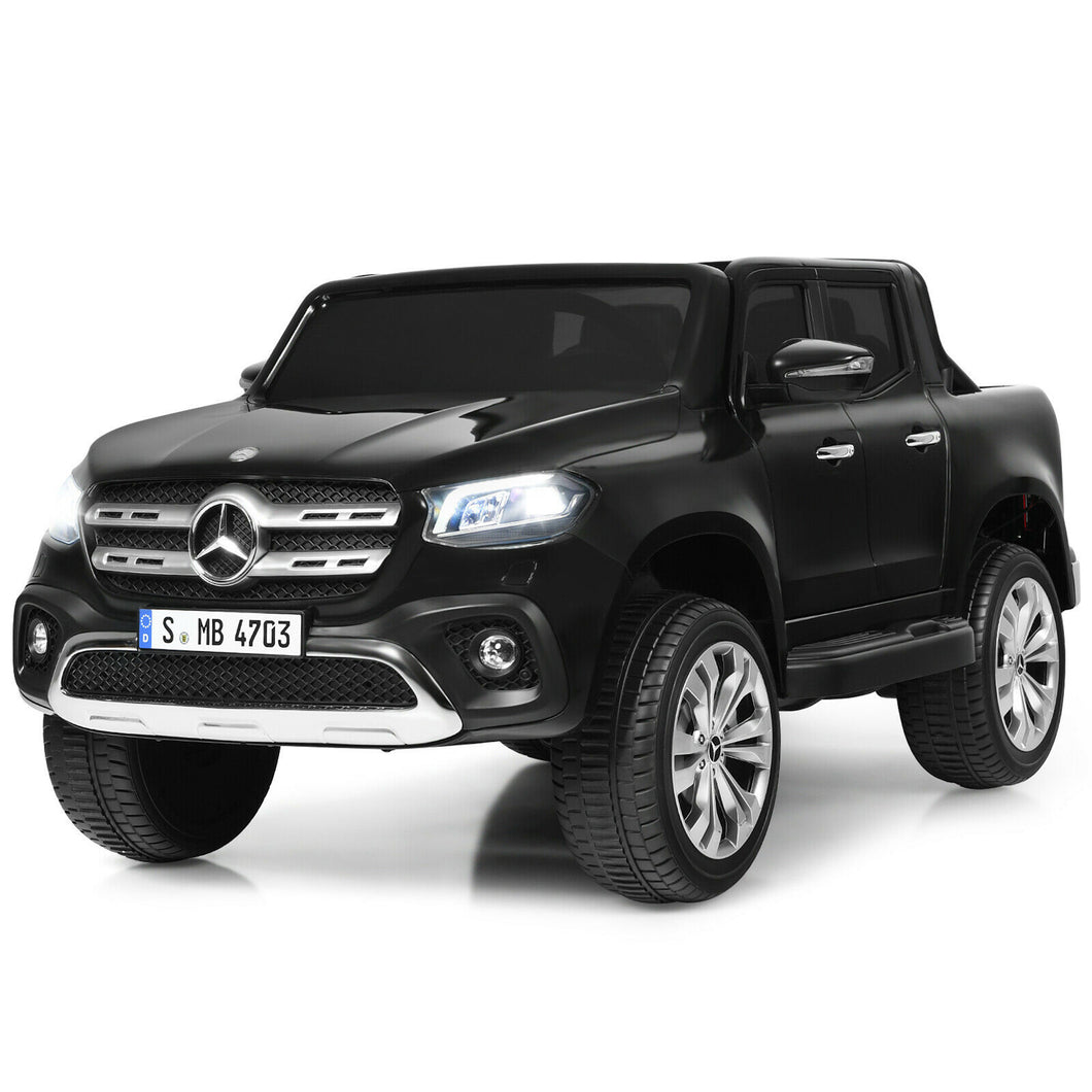 Gymax 12V 2-Seater Kids Ride On Car Licensed Mercedes Benz X Class RC w/ Trunk