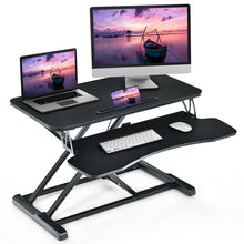 Load image into Gallery viewer, Gymax Standing Desk Converter Adjustable Sit to Stand Desk Riser w/ Keyboard Tray
