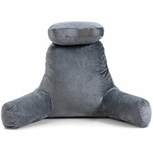 Load image into Gallery viewer, Gymax Reading Pillow TV Bed Rest Memory Foam with Arms Rests Neck Roll Back Support
