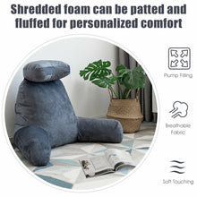 Load image into Gallery viewer, Gymax Reading Pillow TV Bed Rest Memory Foam with Arms Rests Neck Roll Back Support
