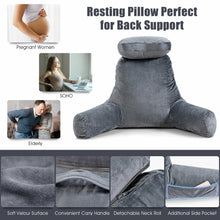 Load image into Gallery viewer, Gymax Reading Pillow TV Bed Rest Memory Foam with Arms Rests Neck Roll Back Support
