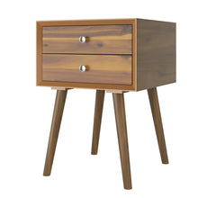 Load image into Gallery viewer, Gymax Wooden Nightstand Mid-Century End Side Table Bedroom W/2 Storage Drawers Natural
