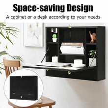 Load image into Gallery viewer, Gymax Wall Mounted Folding Laptop Desk Hideaway Organizer Storage Space Saver
