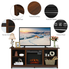 Load image into Gallery viewer, Gymax 58&#39;&#39; 2-Tier Fireplace TV Stand W/18&#39;&#39; Electric Fireplace up to 65&#39;&#39; Coffee
