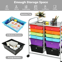 Load image into Gallery viewer, Gymax Office Rolling Cart 12 Storage Drawer Studio Organizer Bins Scrapbook Paper Multicolor
