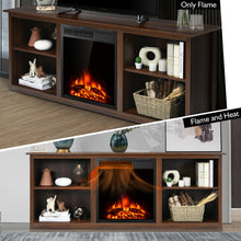Load image into Gallery viewer, Gymax 70&#39;&#39; 2-Tier TV Fireplace Stand w/22.5&#39;&#39; Electric Fireplace Up to 75&#39;&#39; Walnut
