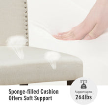 Load image into Gallery viewer, Gymax Set of 2 Nailhead Bar Stools 29&#39;&#39; Bar Height with Rubber Wood Legs Beige
