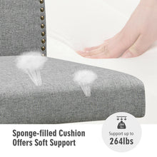 Load image into Gallery viewer, Gymax Set of 4 Nailhead Bar Stools 29'' Bar Height with Rubber Wood Legs Grey
