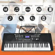 Load image into Gallery viewer, Gymax Sonart 61-Key Electronic Keyboard Piano w/Lighted Keys Stand Bench Headphone
