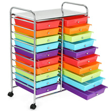 Load image into Gallery viewer, Gymax Office Rolling Cart 20 Storage Drawers Scrapbook Paper Studio Organizer Multicolor
