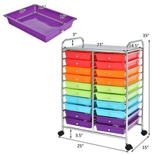 Load image into Gallery viewer, Gymax Office Rolling Cart 20 Storage Drawers Scrapbook Paper Studio Organizer Multicolor
