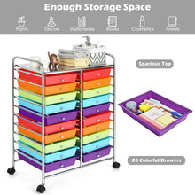 Load image into Gallery viewer, Gymax Office Rolling Cart 20 Storage Drawers Scrapbook Paper Studio Organizer Multicolor
