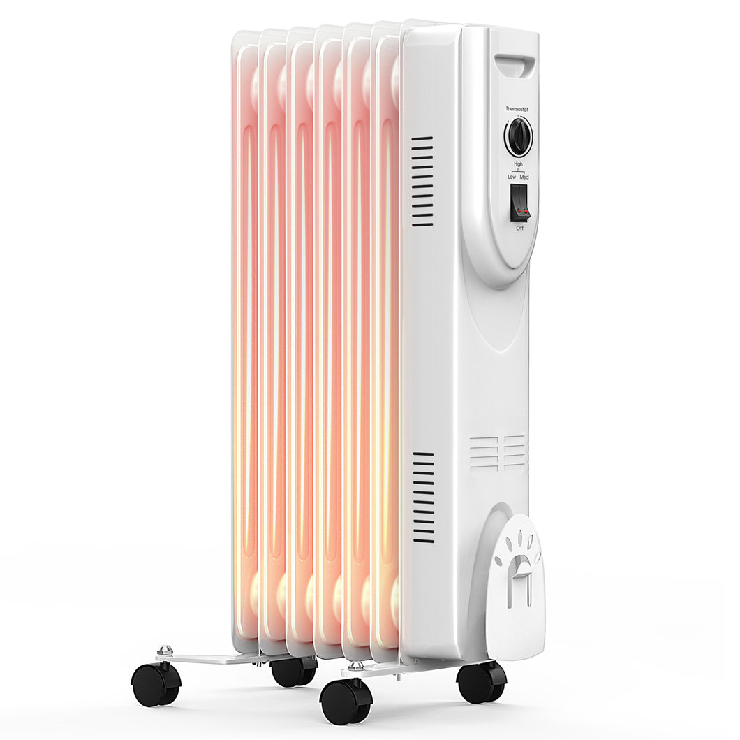 Gymax 1500W Oil Filled Radiator Heater Portable Space Heater Home Office