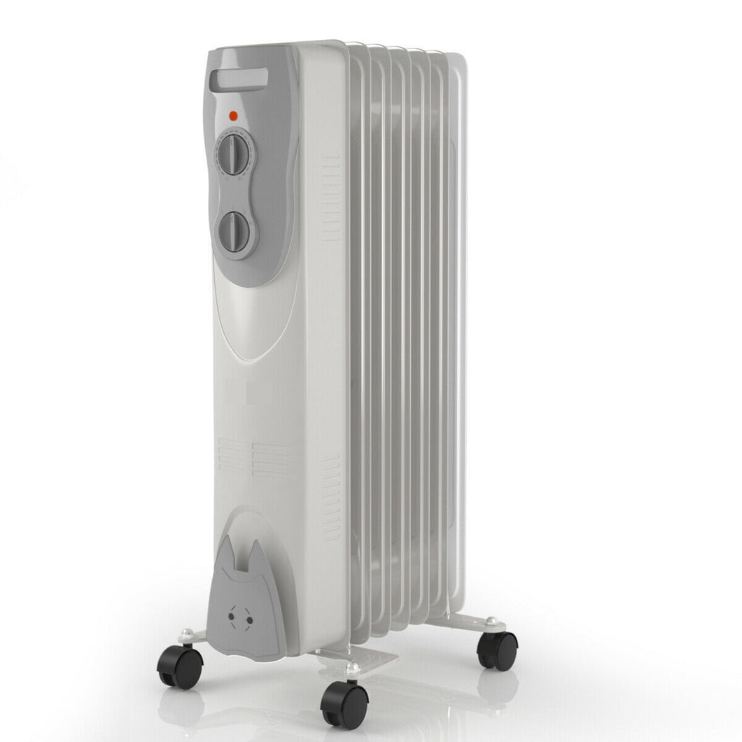 Gymax 1500W Oil Filled Radiator Portable Space Heater w/ 3 Heat Settings