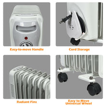 Load image into Gallery viewer, Gymax 1500W Oil Filled Radiator Portable Space Heater w/ 3 Heat Settings
