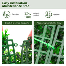 Load image into Gallery viewer, Gymax 12Pcs Artificial Peanut Leaf Hedges Panels 20&#39;&#39; x 20&#39;&#39; Fence Wall Plant
