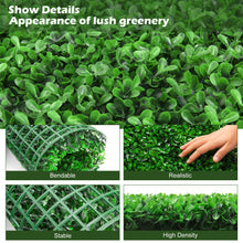 Load image into Gallery viewer, Gymax 12Pcs Artificial Peanut Leaf Hedges Panels 20&#39;&#39; x 20&#39;&#39; Fence Wall Plant
