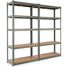 Load image into Gallery viewer, Gymax 1/2/3/4PC Adjustable 36&#39;&#39;x72&#39;&#39; Heavy Duty 5 Level Garage Tool Shelf 2000lbs Grey
