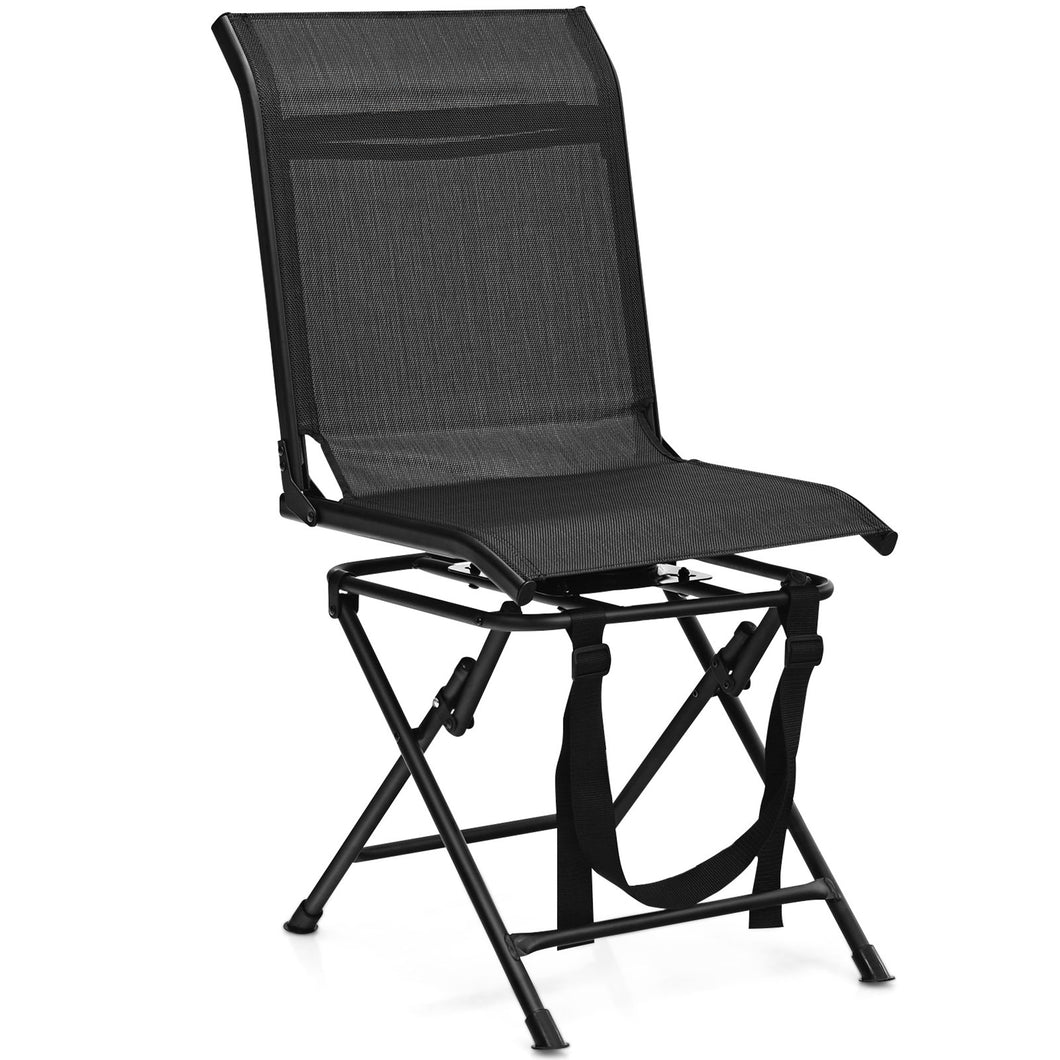 Gymax Folding 360¡ã Silent Swivel Hunting Chair Blind Chair All-weather Outdoor