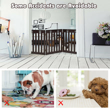 Load image into Gallery viewer, Gymax 24&#39;&#39; Folding Wooden Freestanding Pet Gate Dog Gate W/360¡ã Flexible Hinge
