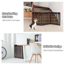 Load image into Gallery viewer, Gymax 24&#39;&#39; Folding Wooden Freestanding Pet Gate Dog Gate W/360¡ã Flexible Hinge
