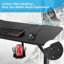 Load image into Gallery viewer, Gymax Gaming Desk Home Office PC Computer Desk w/LED Lignt&amp;Gaming Handle Rack
