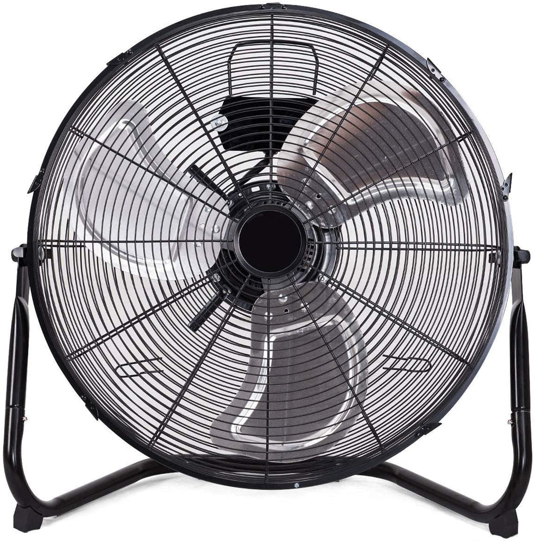 Gymax 20-inch Floor Fan High Velocity Heavy Duty Metal Fan for Industrial Garage