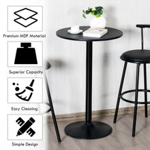 Load image into Gallery viewer, Gymax 4 PCS Round Pub Table 24&#39;&#39; Bistro Bar Cocktail Table w/Metal Base Black
