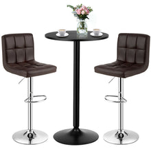 Load image into Gallery viewer, Gymax 3PCS Pub Table Set 24&#39;&#39; Round Bar Table &amp; 2 Adjustable Bar Stools
