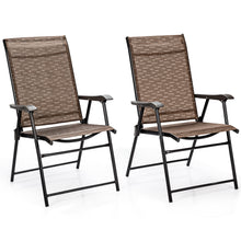 Load image into Gallery viewer, Gymax Set of 2 Folding Portable Patio Chairs Yard Outdoor w/ Armrests &amp; Backrest
