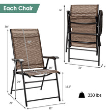 Load image into Gallery viewer, Gymax Set of 2 Folding Portable Patio Chairs Yard Outdoor w/ Armrests &amp; Backrest
