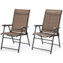 Load image into Gallery viewer, Gymax Set of 2 Folding Portable Patio Chairs Yard Outdoor w/ Armrests &amp; Backrest
