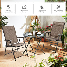 Load image into Gallery viewer, Gymax Set of 2 Folding Portable Patio Chairs Yard Outdoor w/ Armrests &amp; Backrest
