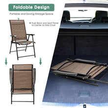 Load image into Gallery viewer, Gymax Set of 4 Folding Portable Patio Chairs Yard Outdoor w/ Armrests &amp; Backrest
