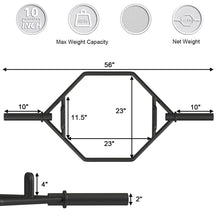 Load image into Gallery viewer, Gymax 56'' Olympic Hexagon Deadlift Bar Trap Bar W/ Folding Grips Powerlifting
