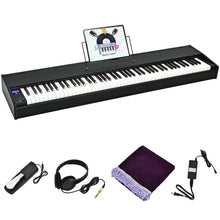 Load image into Gallery viewer, Gymax 88-Key Full Size Digital Piano Weighted Keyboard w/ Sustain Pedal Black/White
