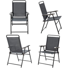 Load image into Gallery viewer, Gymax Set of 4 Folding Patio Chair Portable Sling Chair Yard Garden Outdoor
