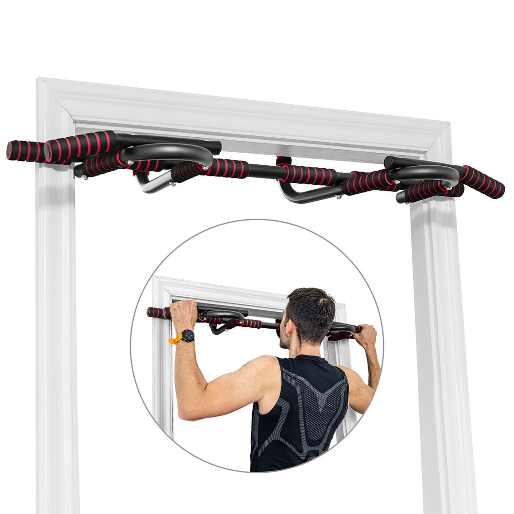 Gymax Multi-Purpose Pull Up Bar Doorway Fitness Chin Up Bar No Screw Home Gym