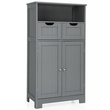 Load image into Gallery viewer, Gymax Bathroom Floor Cabinet Wooden Storage Organizer w/Drawer Doors
