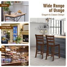 Load image into Gallery viewer, Gymax Set of 4 Barstools Counter Height Chairs w/Fabric Seat &amp; Rubber Wood Legs
