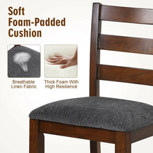 Load image into Gallery viewer, Gymax Set of 4 Barstools Counter Height Chairs w/Fabric Seat &amp; Rubber Wood Legs
