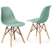Load image into Gallery viewer, Gymax 2PCS Modern DSW Dining Chair Office Home w/ Mesh Design Wooden Legs

